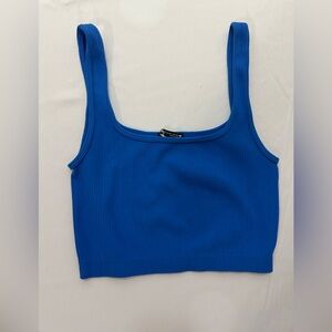 Zara Vibrant Blue Ribbed Top